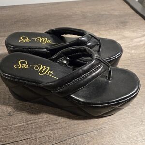 So Me Black Platform Flip-Flops